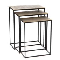 Комплект консольных столов Amadeus Alu, золотой цв./черный цв., 29 см x 55 см x 66 см, 3 шт.