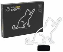 Dekoracija "Katė" Manta Style Neon Lights su LED apšvietimu, 26.8 cm, 24.4 cm, balta sp.