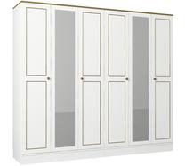 Spinta Kalune Design Ravenna 6 Kapili, balta sp., 210 cm x 47.2 cm x 194 cm, su veidrodžiu