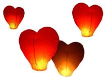 Небесный фонарь Heart, красный цв., 37 см, 30 шт.