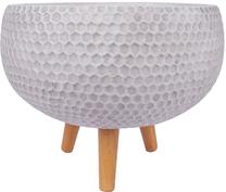 Puķu pods Home4you Cubo-2 88034, māls, Ø 27 cm, balta krās.