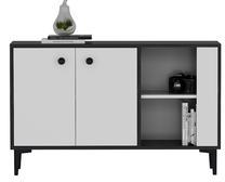 Komoda Kalune Design Sahra 475OLV1727, balta sp./juoda sp., 75 cm x 35 cm x 120 cm