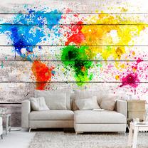 Fototapete Artgeist World Map: Colourful Blot, 70 cm x 100 cm