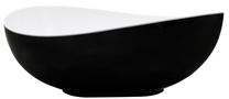 Vonia, laisvai pastatoma Besco Siya B&W, 100 cm x 172 cm x 63 cm, ovalas, balta sp./juoda sp.
