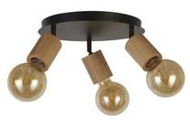 Šviestuvas lubų Searchlight Spinny 3Lt, E27, 3 x 60 W, ruda sp./medienos sp. / juoda sp.