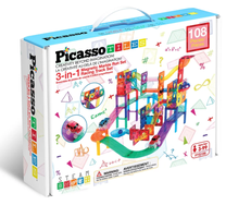 Magnetinis konstruktorius Picasso Tiles Marble Run Rack PTG108, 108 vnt., įvairių spalvų