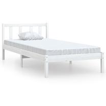 Lova viengulė VLX Solid Pinewood, 90 x 200 cm, balta sp., be čiužinio, su grotelėmis