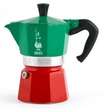Moka kavinukas Bialetti Express Italia, 0.3 l, raudona sp./žalia sp.