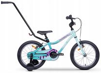 Vaikiškas dviratukas su papildomais ratukais, vaikų Tabou Miss FR, mėtinė (mint) sp./violetinė sp., 18"