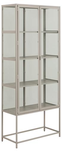 Spintelė - vitrina Seaford H000024099, skaidri/pilka, 77 cm x 35 cm x 185.6 cm