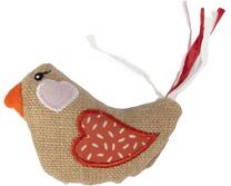 Žaislas katėms su katžole, paukštis Flamingo Jups, ruda sp./oranžinė sp., 15 cm