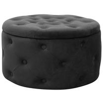 Pufas Akord Furniture Factory Alia, juoda sp., 55 cm x 55 cm x 30 cm