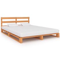 Lova dvigulė VLX Pallet 285275, 200 x 200 cm, ruda sp., be čiužinio, su grotelėmis