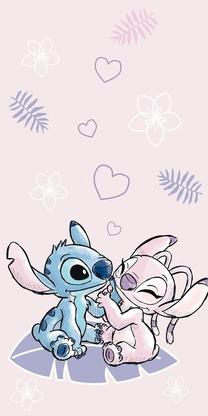 Vaikiškas rankšluostis Disney Lilo and Stitch, rožinė sp., 140 cm x 70 cm