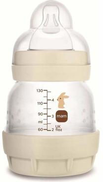 Bērnu pudelīte Mam Baby Perfect Start, 130 ml, 0 mēn., caurspīdīga krās./bēša krās.