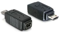 Adapteris Delock 65063 Mini USB 5 pin female, Micro USB B male, juoda sp.