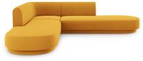 Kampinė sofa Micadoni Home Miley Velvet Symmetrical 5 Seats, geltona sp., 220 x 220 cm x 74 cm