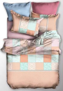 Gultas veļas komplekts DecoKing Basic, zaļa krās./oranža krās., 80 x 80 cm, 135 x 200 cm