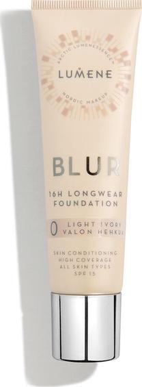 Skystas makiažo pagrindas Lumene Blur, SPF 15, smėlio sp., 0 light ivory, 30 ml
