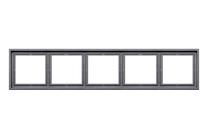 Пятерная рамка Liregus Modern K14-445-05.M/BM, матовый черный цв. 5 мест.