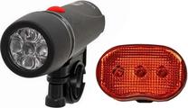 Dviračių žibintas Azimut Torch + Oval LAMR178, plastikas, juoda sp./raudona sp., 2 vnt.