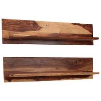 Sieninė lentyna VLX Solid Sheesham, ruda sp., 20 cm x 26 cm x 118 cm