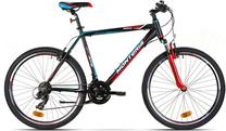 Vaikiškas dviratis Monteria, mėlyna sp./juoda sp./raudona sp., 19", 26"
