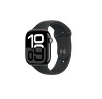 Viedais pulkstenis Apple Watch Series 10 GPS + Cellular 46mm Aluminium Case Black Sport Band M/L, supermelns krās.