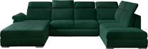 Kampinė sofa Evanell Monolith 37, tamsiai žalia sp., kairinė, 216 x 330 cm x 102 cm