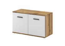 Batų dėžė Santo, ąžuolo/balta, 80 cm x 35 cm x 46 cm