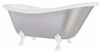 Vonia, laisvai pastatoma Besco Otylia Glam, 160 cm x 77 cm x 68.5 cm, ovalas, balta sp./sidabro sp.