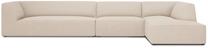 Kampinė sofa Micadoni Home Ruby 5 Seats, kreminė sp., dešininė, 366 x 180 cm x 69 cm