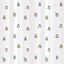 Dušas aizkars Tatkraft Funny Penguins, daudzkrāsaina, 180 cm x 180 cm