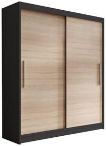 Spinta Idzczak Meble Vista 04, ąžuolo sp./juoda sp., 150 cm x 61 cm x 200 cm