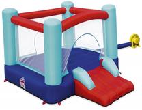 Pripučiamas batutas Bestway Spring n' Slide Park, 250 cm x 210 cm, mėlyna sp./raudona sp.