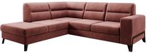 Kampinė sofa Cassara Lukso 24, rožinė sp., kairinė, 237 x 277 cm x 100 cm