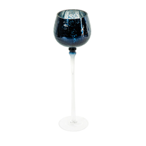 Žvakidė Verre, stiklas, Ø 9 cm, 25 cm, balta sp./tamsiai mėlyna sp.