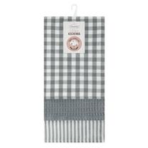 Virtuvinių rankšluosčių rinkinys Lucy SCI3-04, balta sp./sidabro sp., 70 cm x 50 cm, 3 vnt.