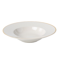 Lėkštė sriubos Quality Ceramic Prima Gold, Ø 23 cm, aukso sp./balta sp.