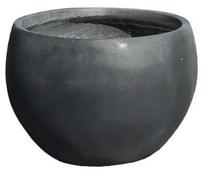 Puķu pods DM Grill Sphere M, cementa, 45 cm x 45 cm, Ø 45 cm, melna krās.