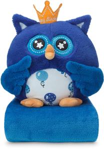 Mīkstā rotaļlieta Dormeo Emotion Owl Happy Birthday, zila krās., 33 cm