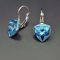 Auskari Diamond Sky, zila krās.