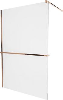 Dušo sienelė Mexen Kioto+ Walk-In, 100 cm x 200 cm, rausvojo aukso sp./grūdintas