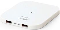 Belaidis įkroviklis Gembird Wireless Qi Charger 5W for Phones/Tablets, USB 2.0 Type A/AC/DC, balta sp.