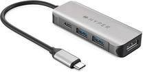 Dokstacija Hyperdrive HD 4-in-1 USB-C HUB, sudraba krās.