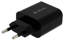 Telefono įkroviklis Devia, USB/AC/DC, juoda sp.
