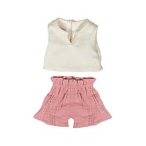 Комплект одежды для куклы Miniland Warm Weather Shirt & Shorts, белый цв./розовый цв.