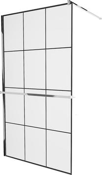 Dušo sienelė Mexen Kioto+ Walk-In, 110 cm x 200 cm, juoda sp./chromo sp./grūdintas