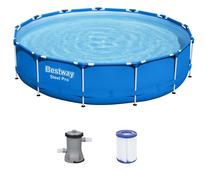 Baseins, karkasa Bestway Steel Pro 5612E_22, zila krās., 396 x 84 cm