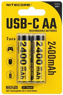 Аккумуляторные батарейки Nitecore NH2400, AA, 2400 мАч, 2 шт.